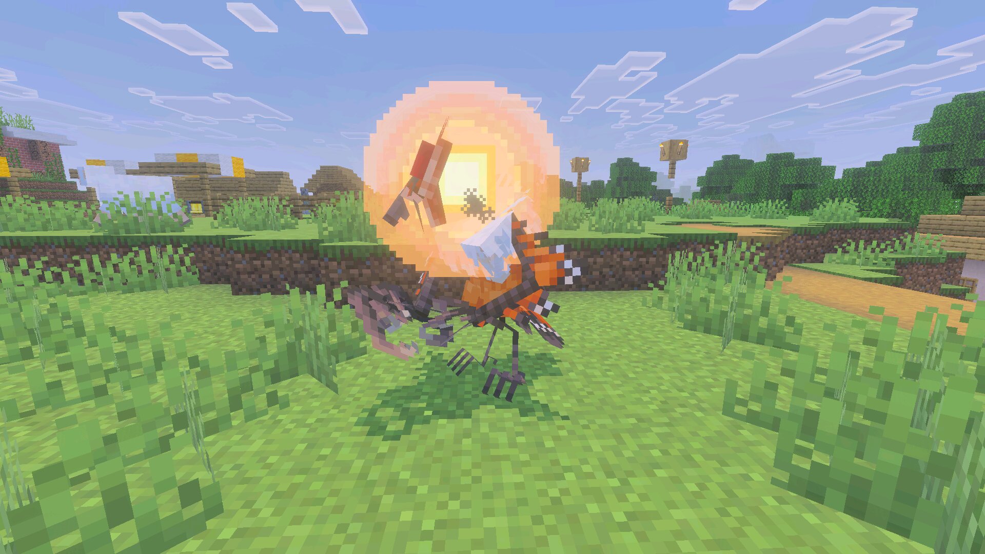 Раптор из Мода Мовзи Мобс для Minecraft Bedrock Раптор из Мода Мовзи Мобс для Майнкрафт Бедрок
