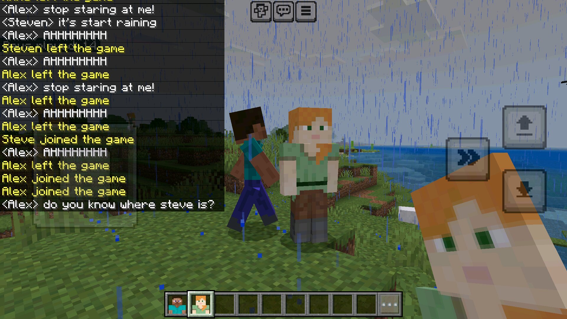 Чат из мода AI Player для Minecraft PE