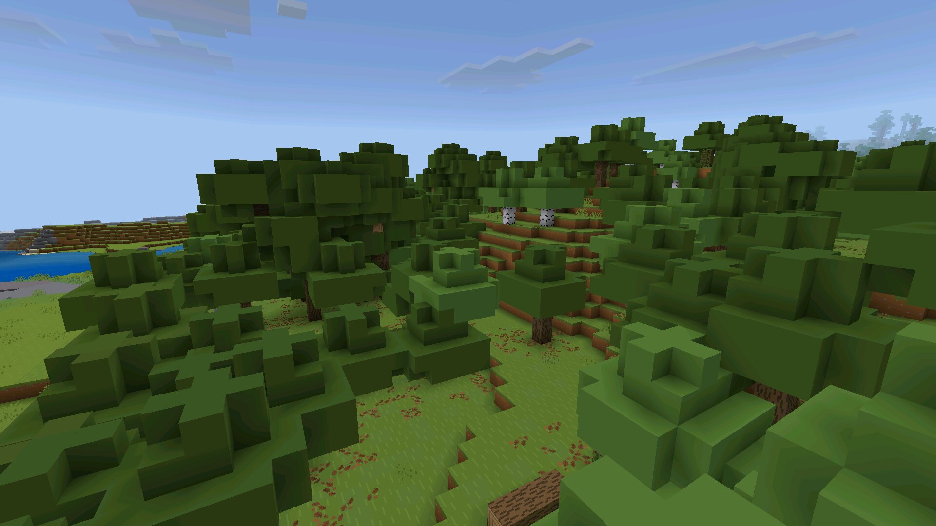 Лес из текстуры Bare Bones для Minecraft PE Лес из текстуры Bare Bones для Майнкрафт ПЕ