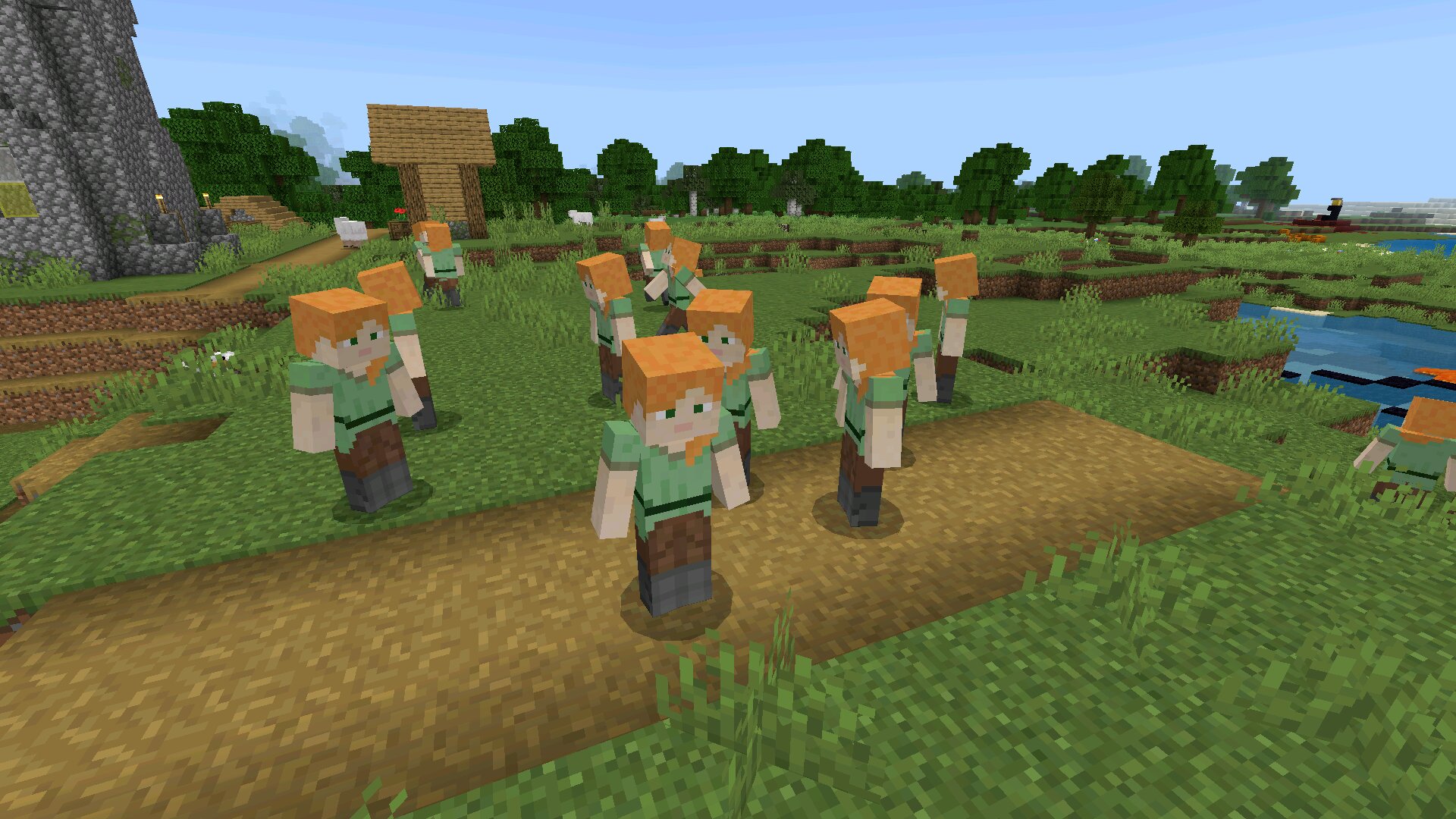Персонажи из мода AI Player для Minecraft PE