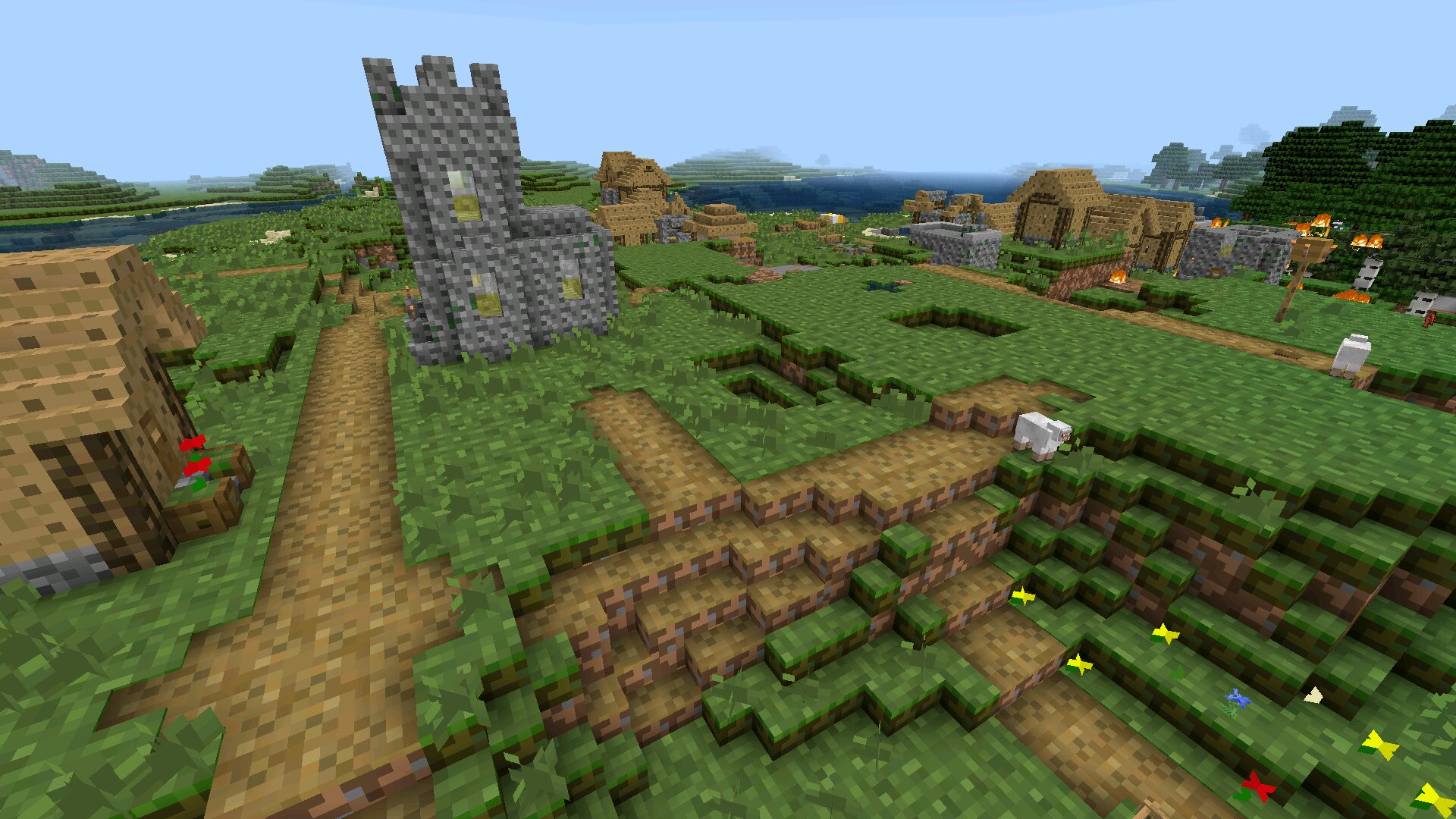 Деревня из текстур пака 4 на 4 для Minecraft PE Деревня из текстур пака 4 на 4 для Майнкрафт ПЕ