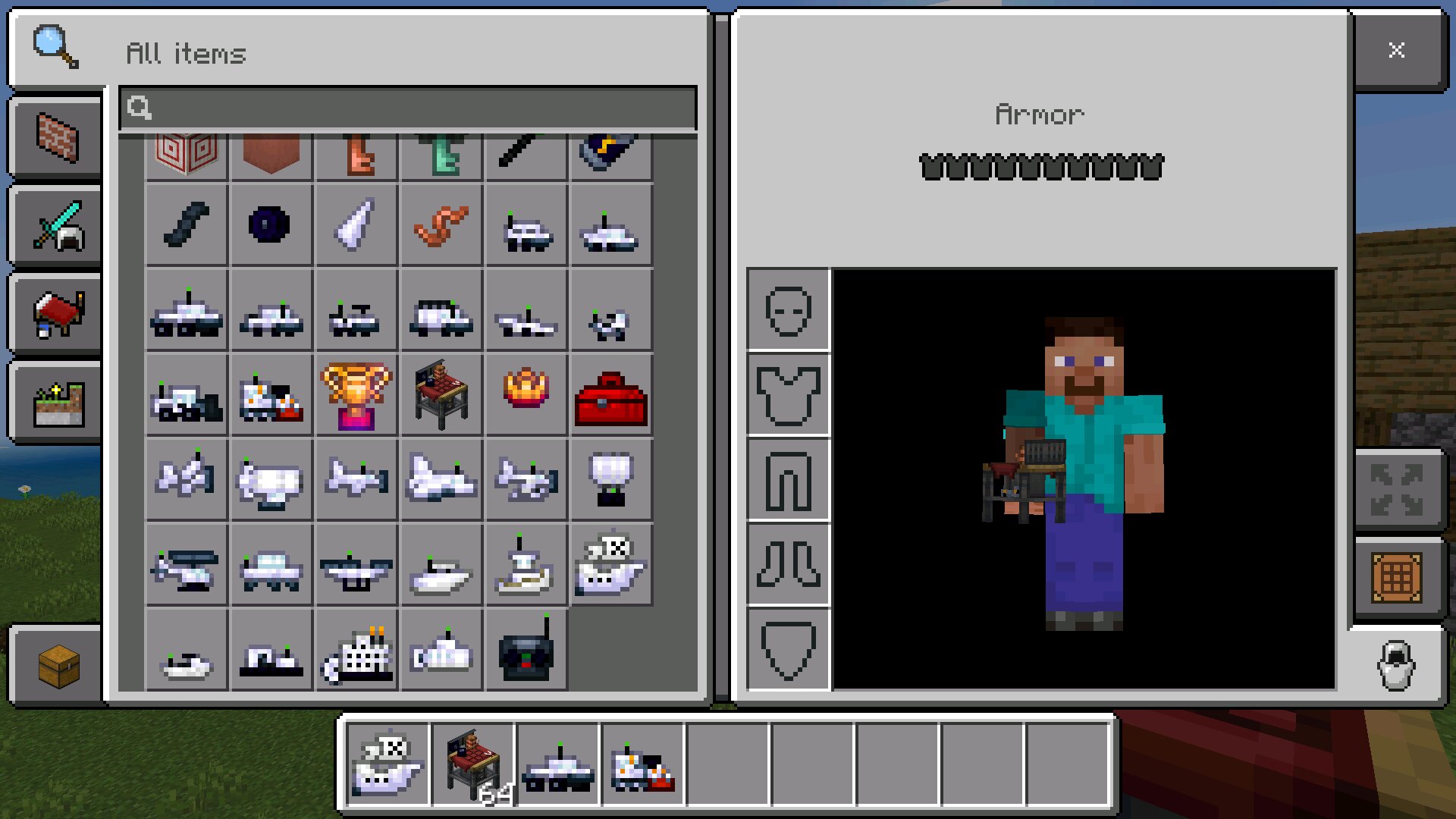 Инвентарь из Мода на Игрушки на пульте управления для Minecraft Bedrock Инвентарь из Мода на Игрушки на пульте управления для Майнкрафт Бедрок